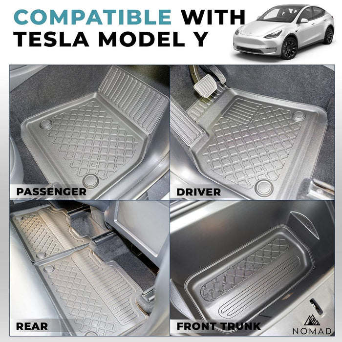 NOMAD 6PCS Full Floor Liner Mat Bundle for Tesla Model Y 21+ Premium Tailored